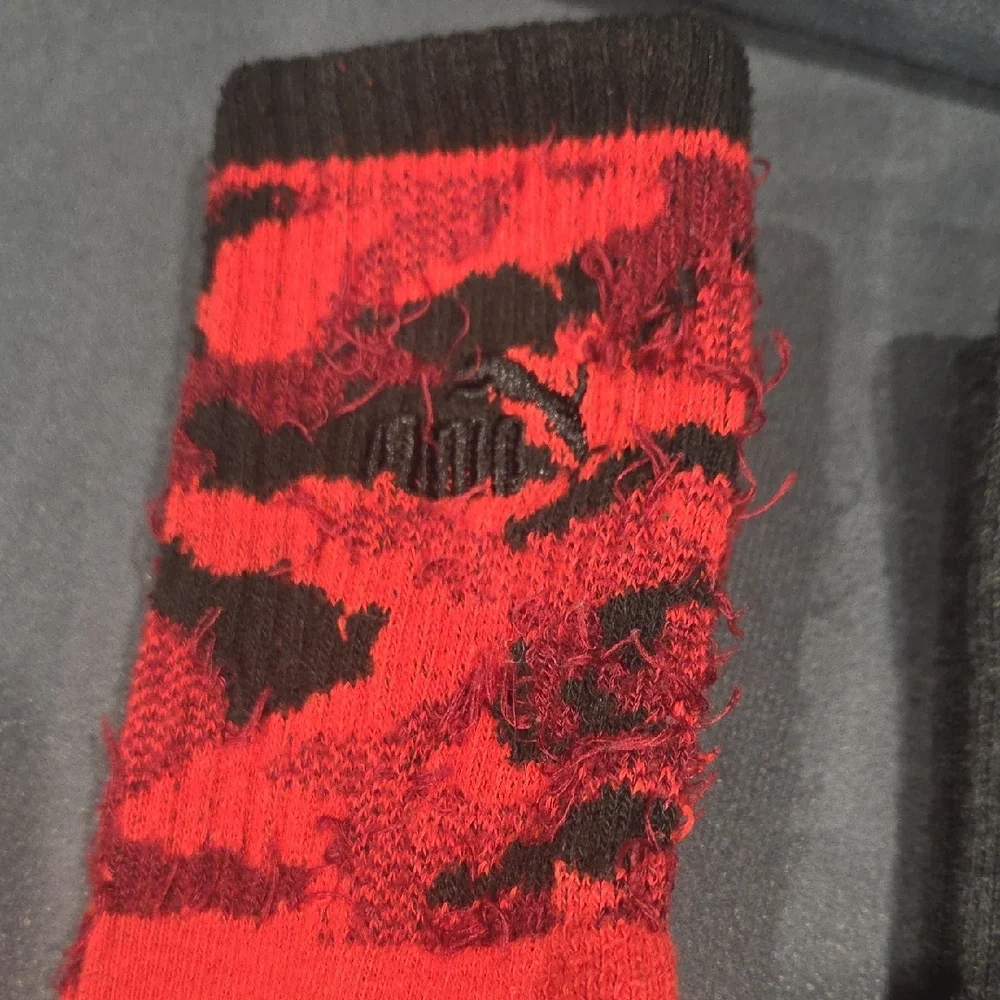 Puma Athletic Socks in Red, Gray, and Black